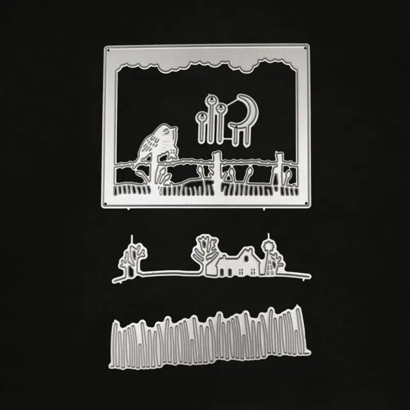 Хэллоуин дом с привидениями металлические режущие штампы Трафаретный
