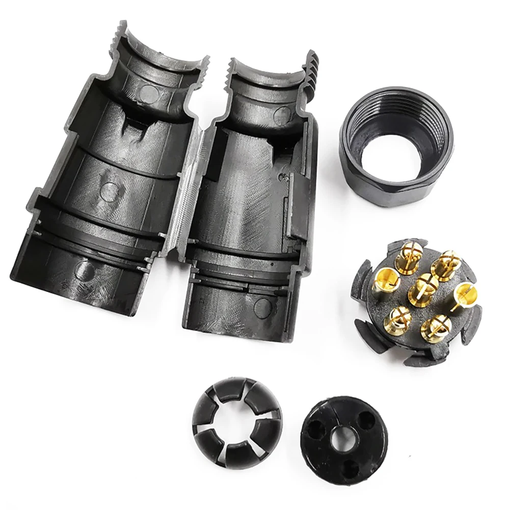 

Universal Waterproof Socket Easy Install Towbar 12V 7Pin RV Replacement Part Durable Car EU Adapter Trailer Plug Caravan Nylon