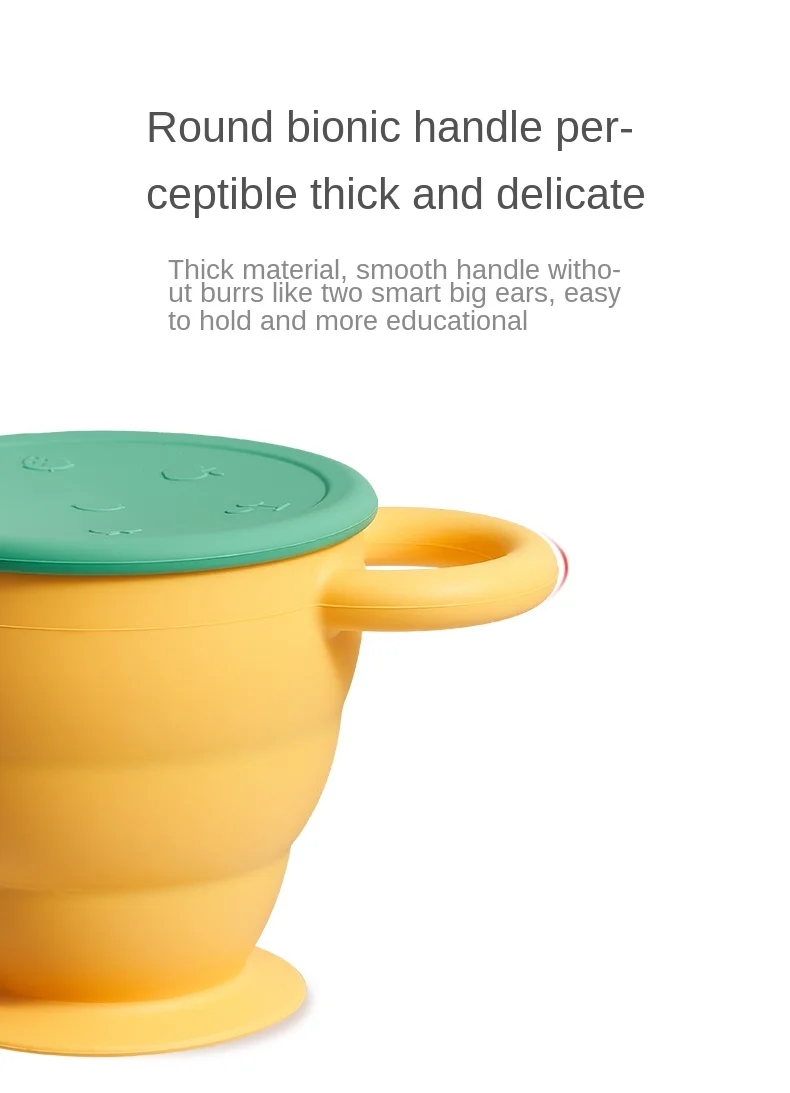 

zq Baby Silicone Snack Bowl Suction Cup Baby Children Supplementary Food Box Tableware Household Portable Go out Free Shipping