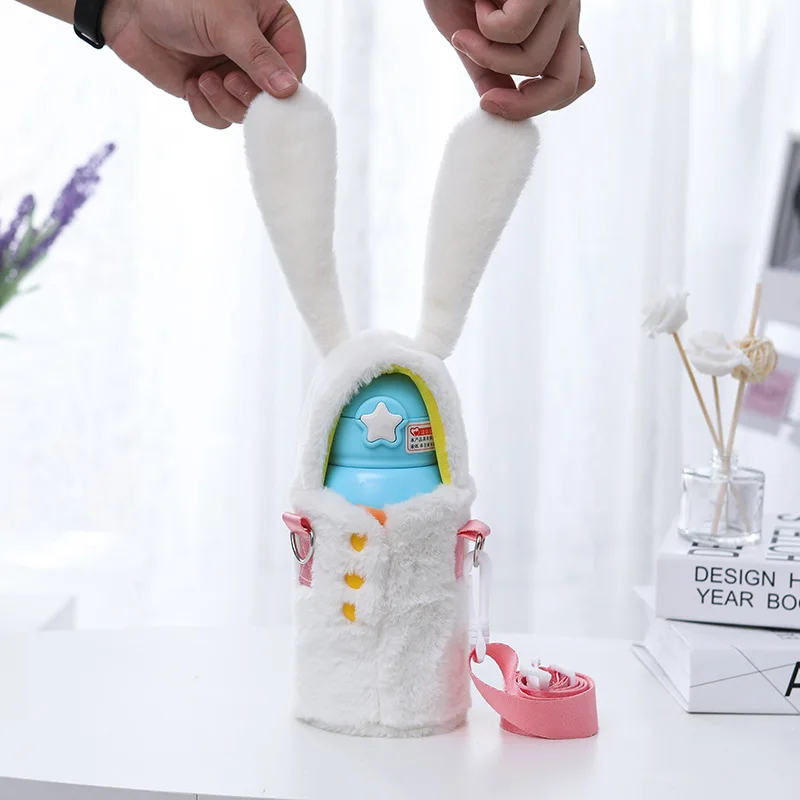 Креативный мультяшный кролик термос кружка крышка сумка плюшевая для чашки