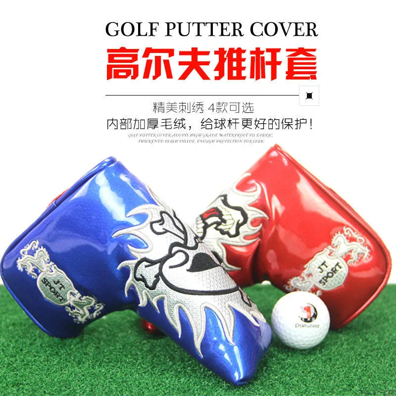

New Golf Putter Cover Skull Magnetic magnet keeper Golf Club Head Covers for Putter PU Leather Mallet Putter Headcover