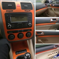 car styling carbon fiber car interior center console color change molding sticker decals for volkswagen vw golf 5 gti mk5 4 door