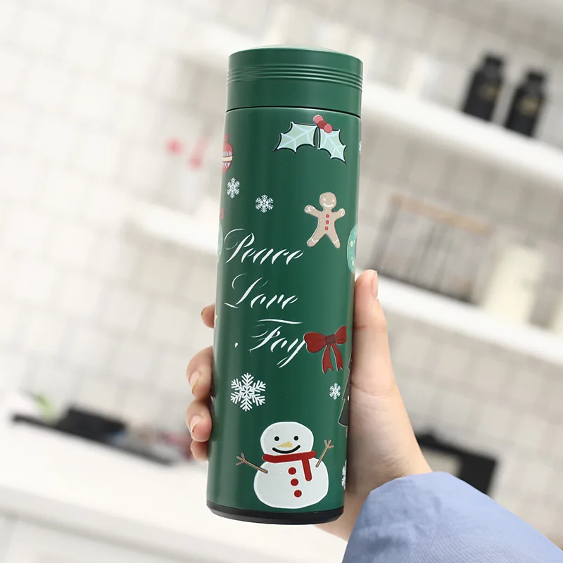 Рождественская Термокружка Из нержавеющей стали с двойными стенками кружка для