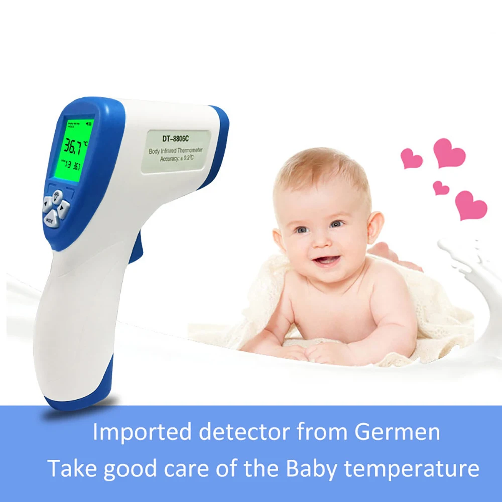 

AOZBZ New Portable Infrared Temperature Tester LCD Screen Back Light Sound Alarm 35-Sets Recall Memory Temperature Detector