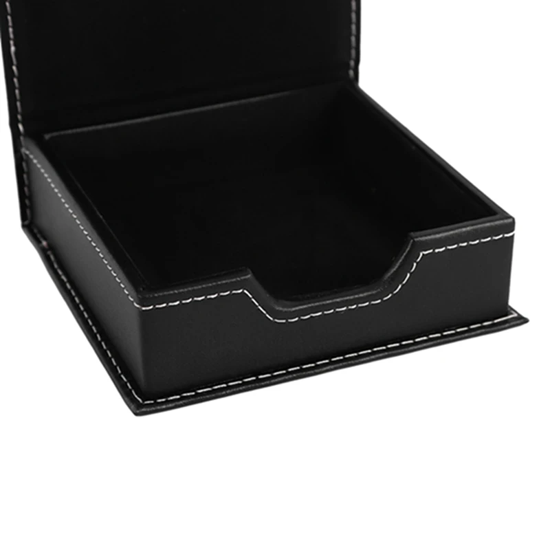 

Leather Memo Box Office School Supplies Desk Accessories Organizer Card Holder Note Holder Sticky Note Storage Box
