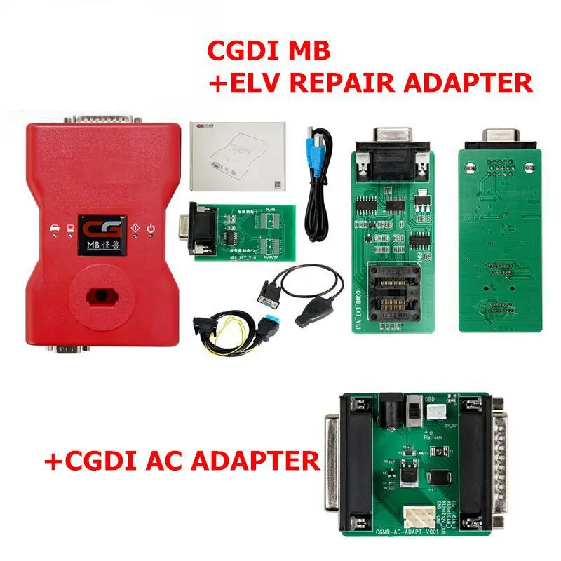 CGDI ELV RE AC CGDI Prog MB для Benz Поддержка всех ключей, самый быстрый ключ с ELV адаптером и симулятором и адаптером переменного тока и EIS ELV CGDI для Benz - Цвет: CGDI ELV RE AC