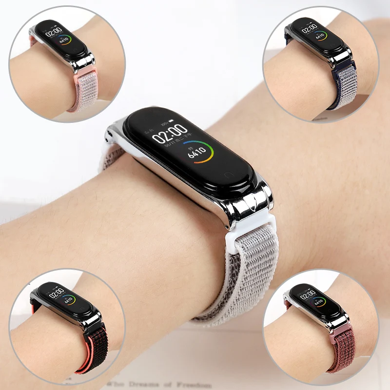 Нейлоновый браслет-петля для Xiaomi mi, ремешок 4/3, mi Band 4, аксессуары для Xiaomi mi, ремешок 3, сменный ремешок