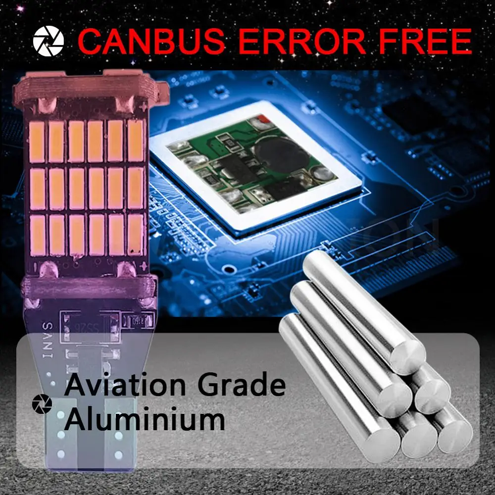 2 шт. 45smd Canbus T15 w16w автомобильный светильник с поворотным сигналом Автомобильный