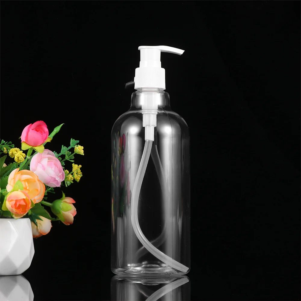 

8 Set Pump Bottles Empty Refillable Dispenser Bottles Portable Essential Oil Liquid Comestic Bottles (Transparent Bottle + White