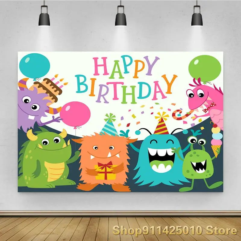 

Cartoon Mini Dinosaur Animal Background Boy Birthday Party Decoration Photography Studio Photo Children Room Ornament Backdrop