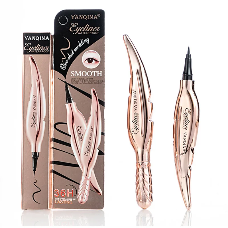 1 предмета с перьями Форма черная жидкая подводка для глаз Стойкая карандаш Для
