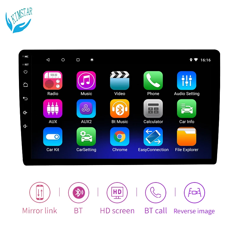 Автомобильная стерео музыка Bluetooth Android MP5 плеер 9 дюймов HD с GPS универсальное радио