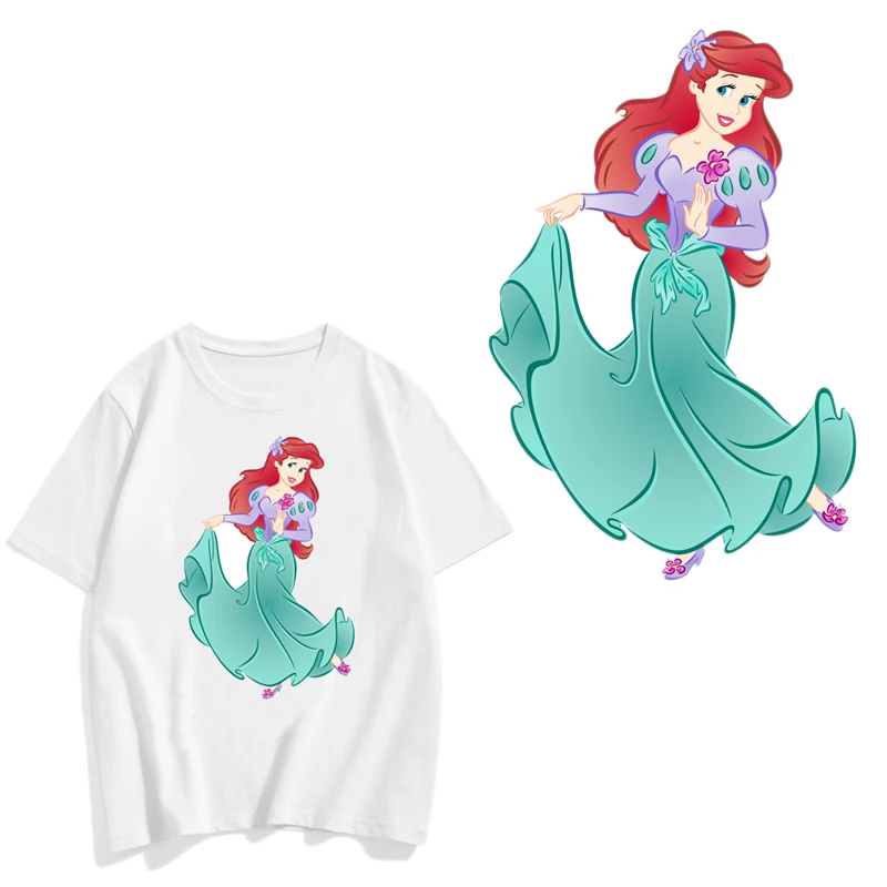 Нашивка для одежды серия принцесс Диснея наклейка с теплопередачей футболки