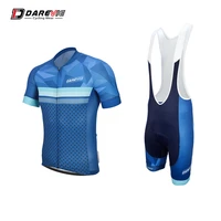 darevie blue cycling pro sets breathable cycling jersey shockproof cycling bib shorts cycling clothing sets team cycling uniform