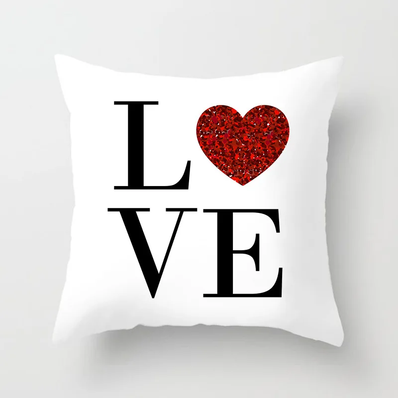 

Valentine's Day Series Short Plush Hug Pillowcase Pillowcase Pillowcase Living Room Decoration Peach Skin Pillowcase Wholesale