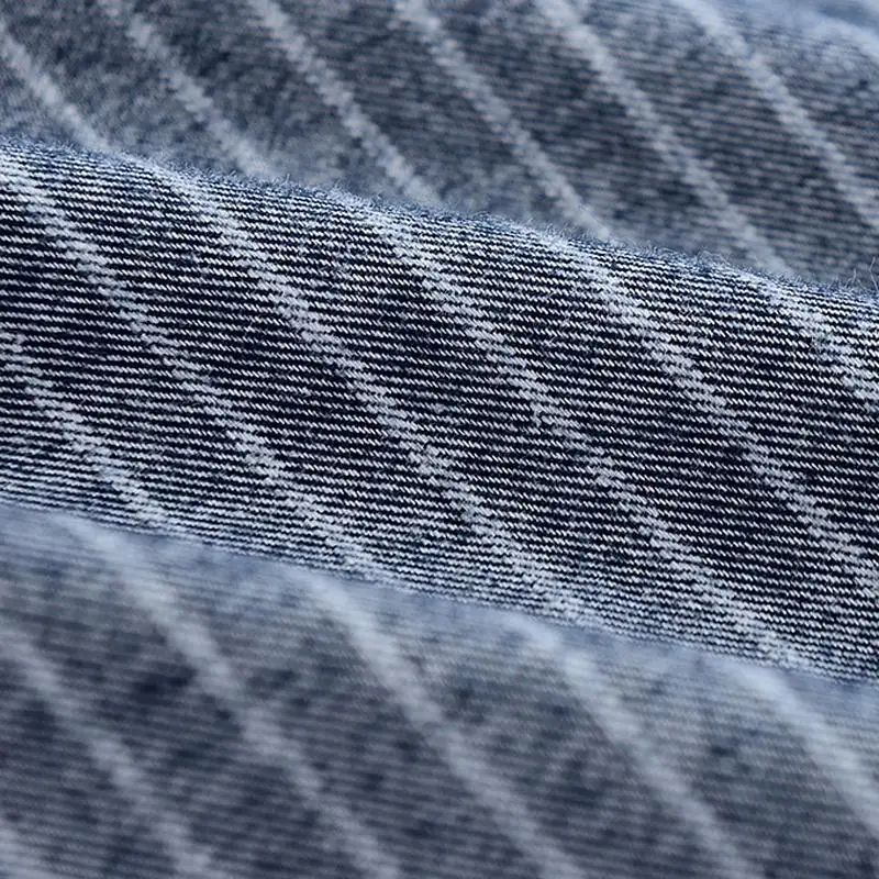 

Men's Long Sleeve Button Down Brushed Striped Shirts Casual Standard-fit Comfortable Soft 100% Cotton Thick Tops Shirt