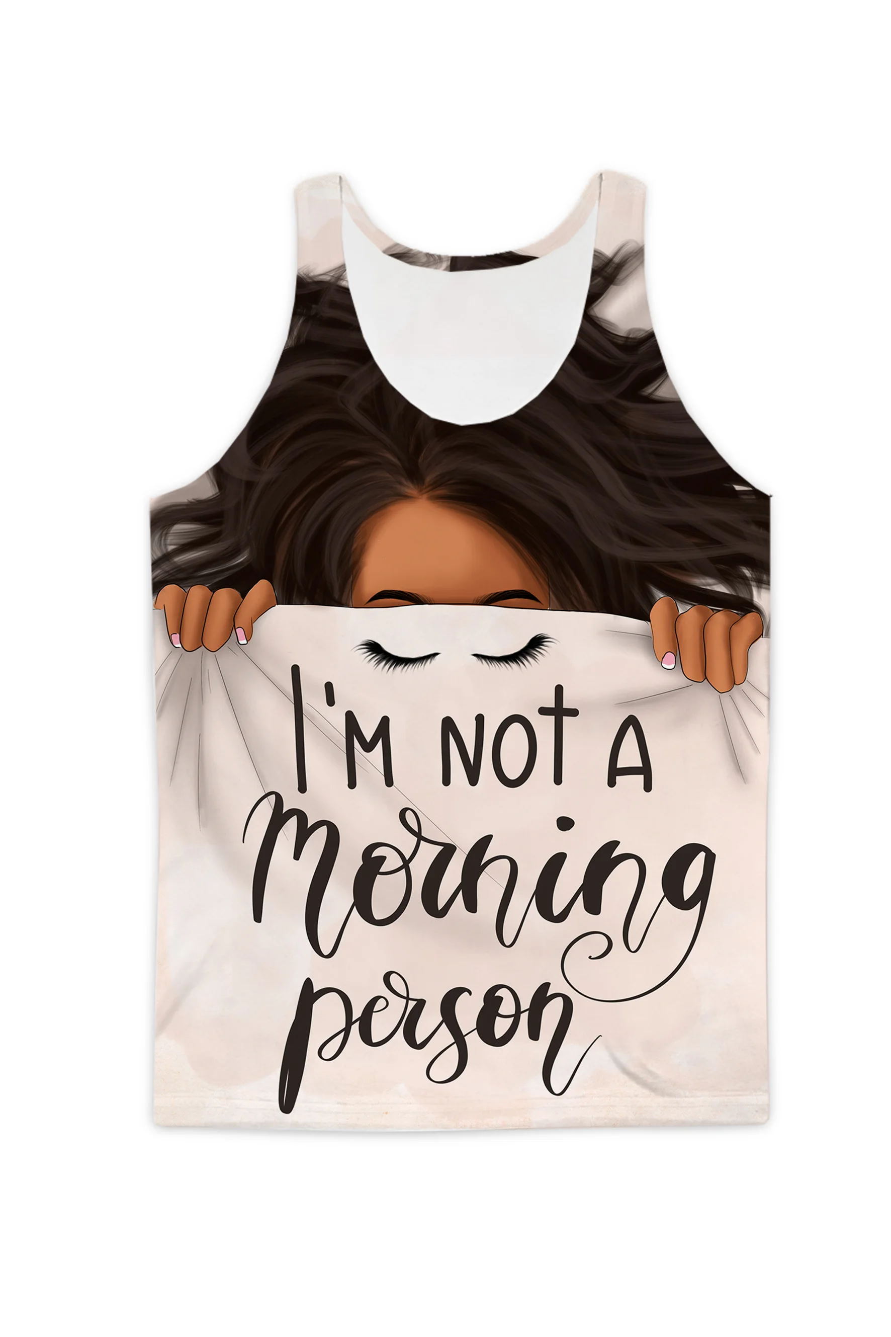 

Майка американского размера с сублимационным принтом I'm Not A Morning Person