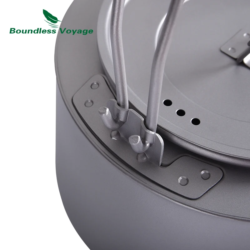 Набор титановых чашек для чайника Boundless Voyage Outdoor 1 л Ультралегкая большая емкость