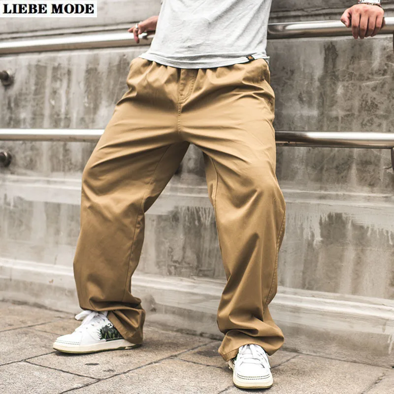 

Military Style Men Loose Cargo Pants Khaki Blue Army Green Plus Size Sweatpants Mens Elastic Waist Pants For Men Long Overalls