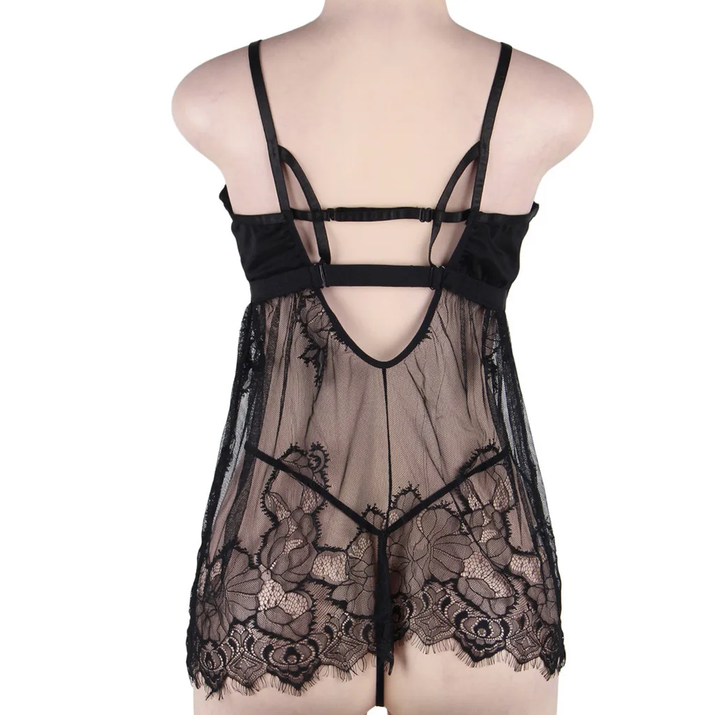 

5XL Women Sexy Lingerie Nightdress Erotic Costumes Lace Transparent Sexy Underwear Babydoll Chemise Nightgown Porno Lenceria Hot