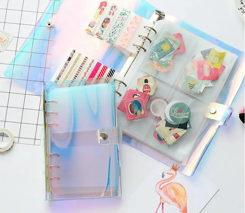 Лазерный прозрачный цветной внутренний лист из ПВХ A5 A6 фотоальбом скрапбукинг