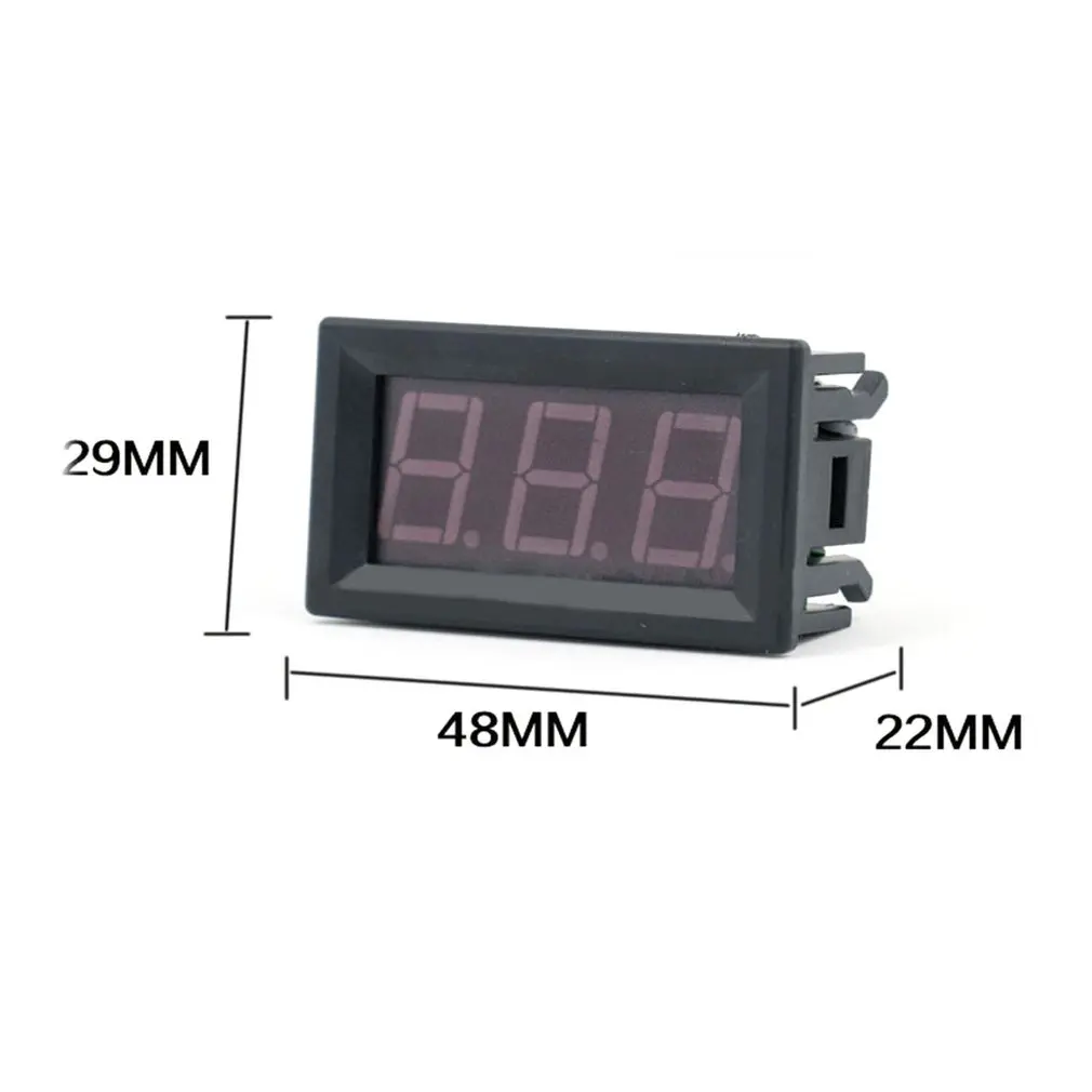 Компактный вольтметр измеритель напряжения с 2 проводами и светодиодным