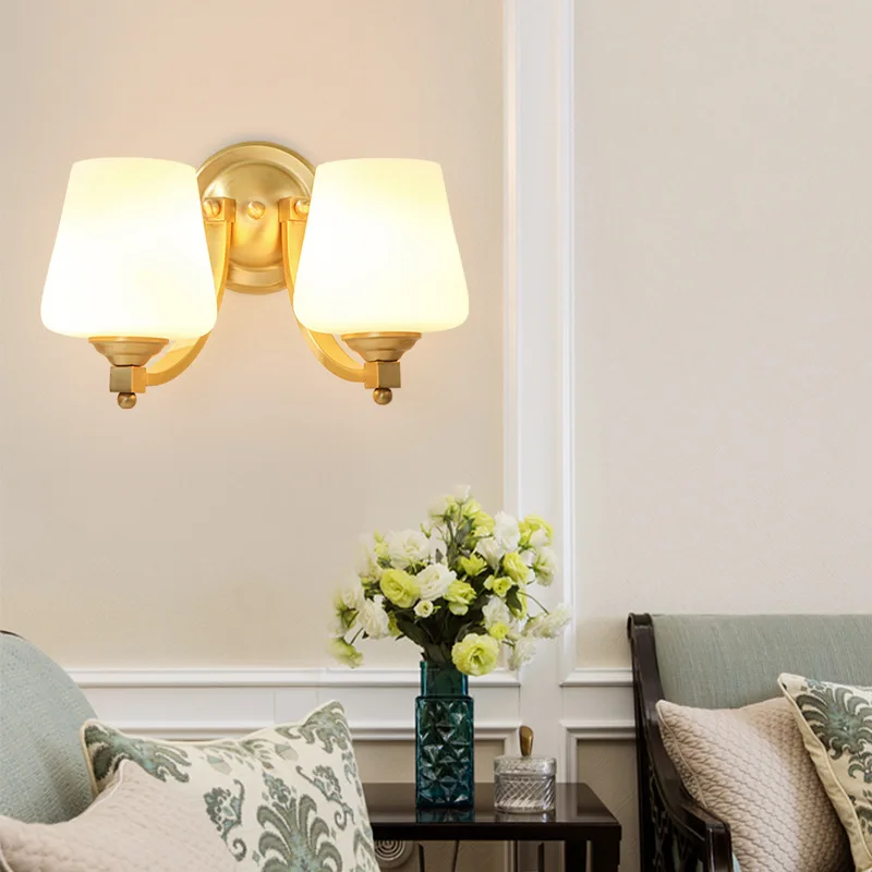 Светодиодный настенный светильник в европейском стиле подвесной из меди и