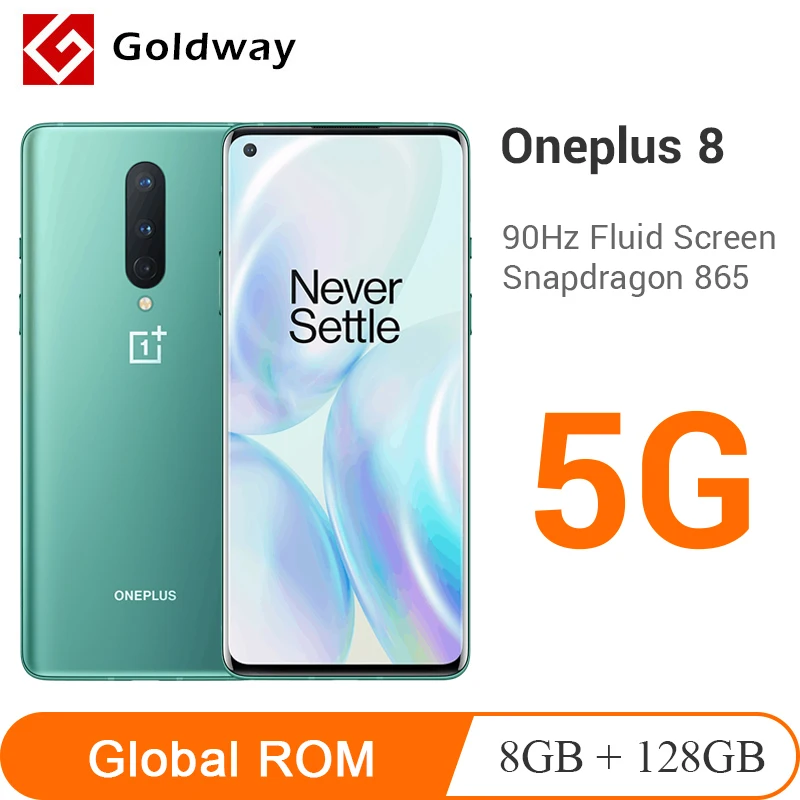 Смартфон OnePlus 8 5G + 128 ГБ Snapdragon 865 6 55 дюйма 90 Гц 48 МП NFC 4300 мА · ч|Смартфоны| |