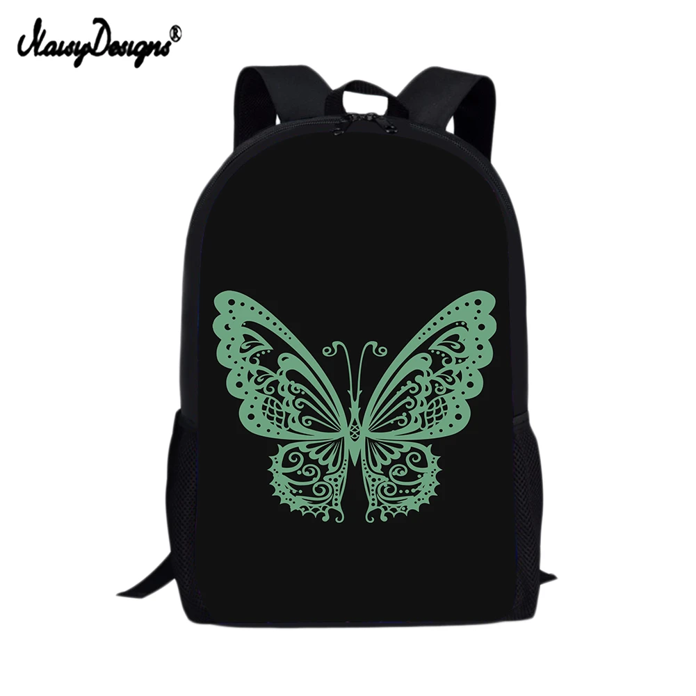

NOISYDESIGNS Lovely Butterfly Printed School Bag Psychedelic Schoolbag for Junior Girls Boys 3D Primary Children Bookbag Mochila