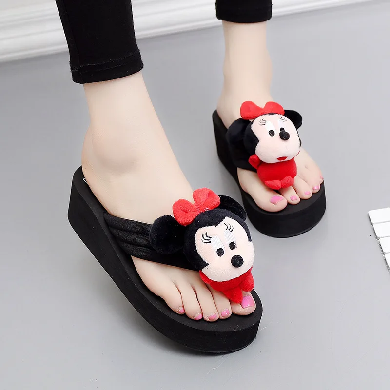 Модные сандалии и тапочки на платформе для девочек с героями Диснея