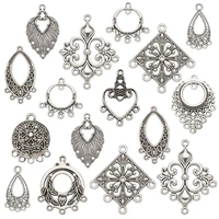 60pcs tibetan antique silver color alloy chandelier components links charm for dangle earrings necklace jewelry making