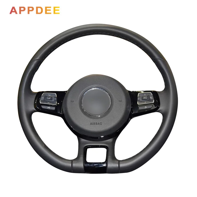 Чехлы рулевого колеса из искусственной кожи черного цвета для volkswagen vw beetle 2012-2016