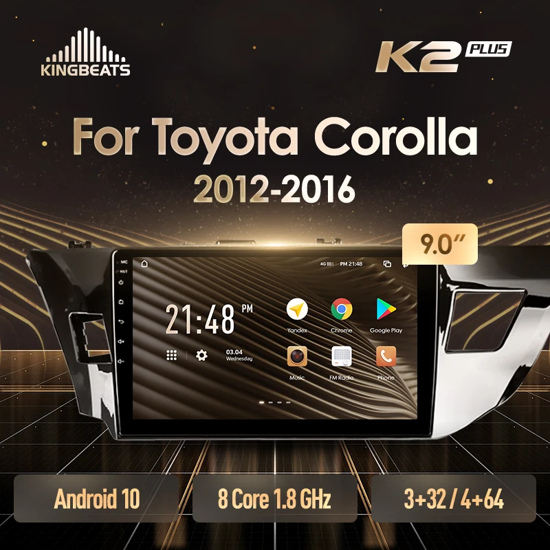KingBeats штатное головное устройство For Toyota Corolla 11 2012 2016 GPS Android 10 автомагнитола на