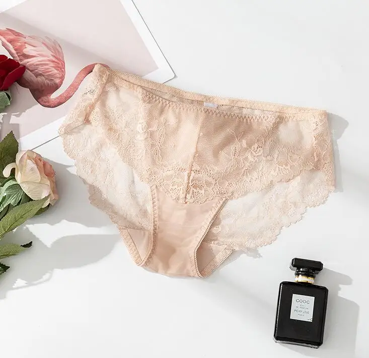 3 PACK Women's 100% Silk Lace Mesh Sexy Panties Briefs Underwear Lingerie S M L TG002