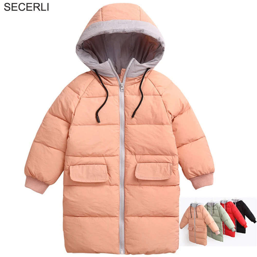 Новинка Зимнее пальто для мальчиков и девочек 2 4 6 8 10 лет на утином пуху стильная