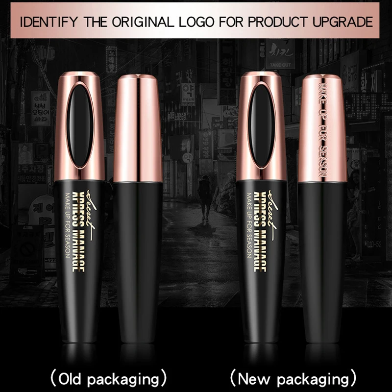 

4D Silk Fiber Black Mascara Cosmetics For Face Lengthens Eyelashes Volume Growth Cute Wholesale Makeup Set Waterproof