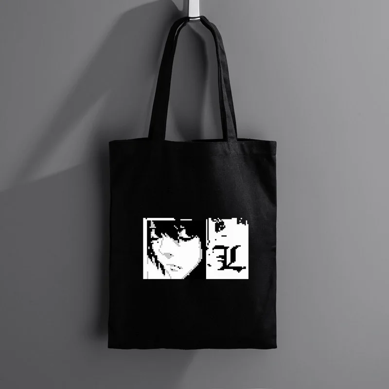 

Death Note Tote Bag Canvas Cute Designer Handbags Shopping Bags Women Women's Beach Shopper 2021 Boutique Printed Eco Folding