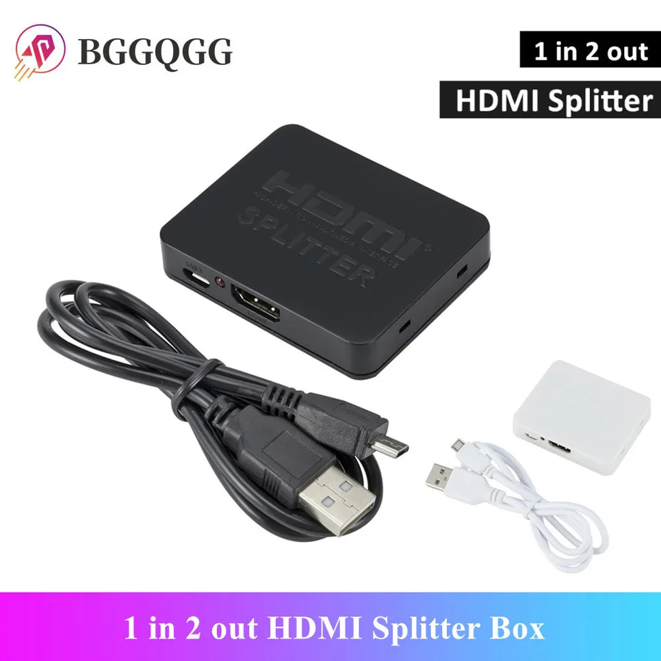 BGGQGG Hdmi сплиттер 1 вход 2 1080p 4K 1x2 зачистки 3D Мощность усилитель сигнала HDMI