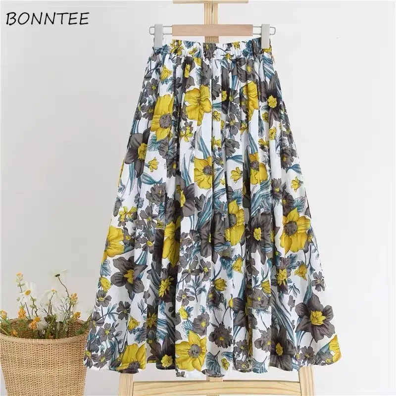 

Skirts Women Dot Summer Design Soft Leisure Vintage Elegant 3 Colors Hot Sale Loose Daily All-match High Waist Beach Feminine