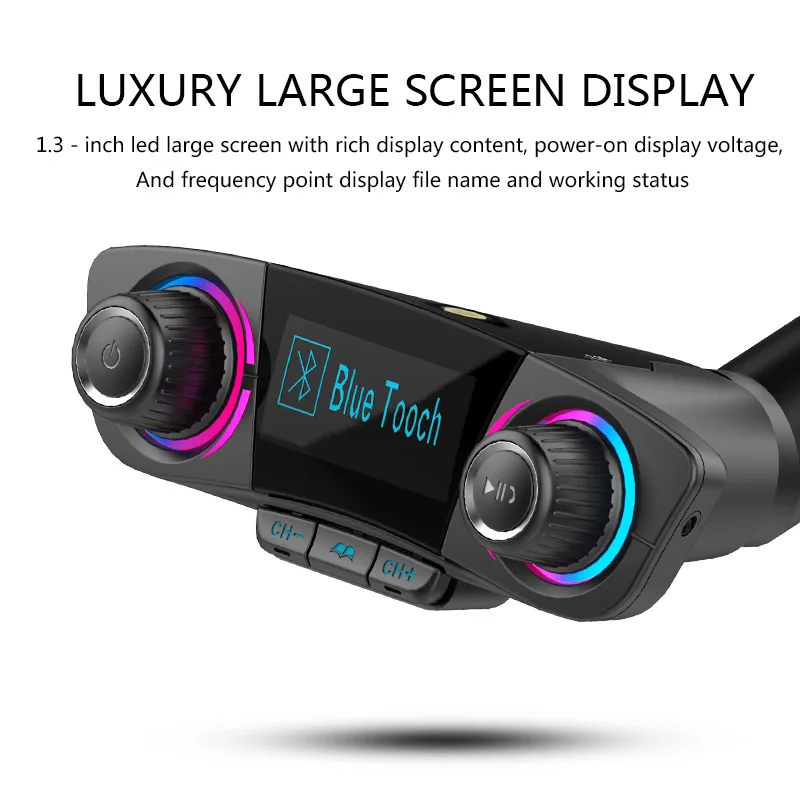 Fm-передатчик JaJaBor Bluetooth Carkit AUX аудио MP3 плеер FM модулятор Handsfree большой экран