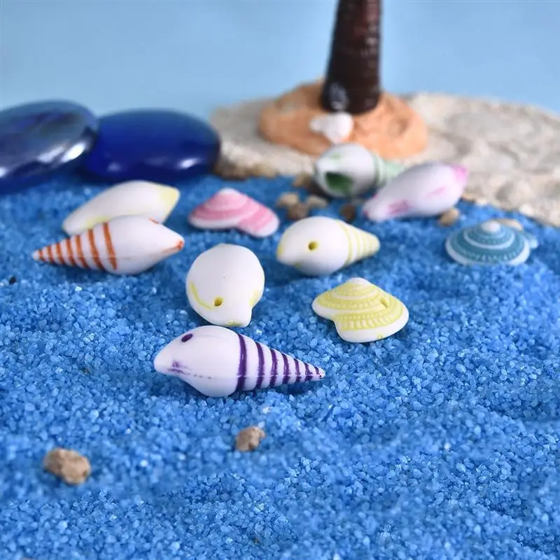 10 шт. Разноцветные морские пляж ракушки мини-раковины аквариумный декор в