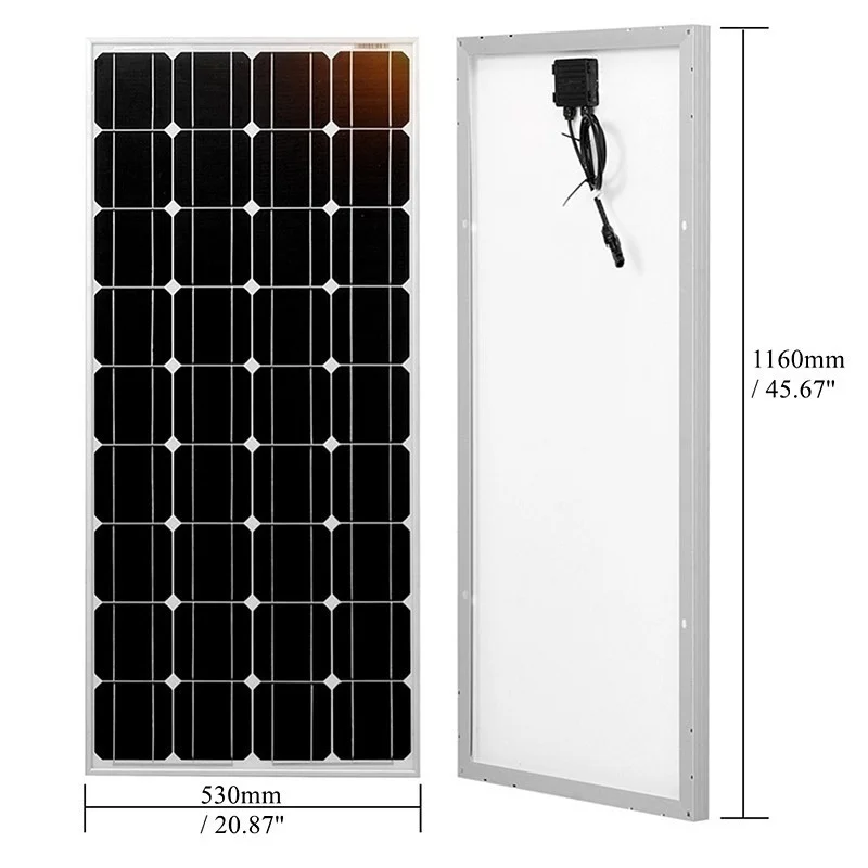 

200W Glass Solar Panel Kit 2pcs 100W Aluminum Frame Rigid Glass Windproof Anti-snow Anti-hail PV Panels Solar System