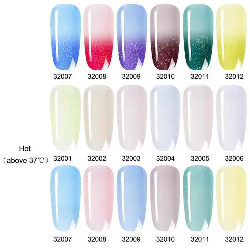 Belen неоновый термальный Гель-лак для ногтей меняющий Цвет Блеск впитывающий