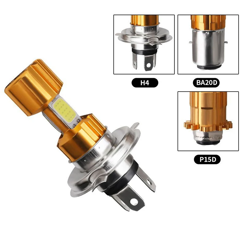 

H4/P15D/BA20D LED 3 COB Motorcycle Headlight Bulb 2000LM 6000K Hi/Lo Beam Light moto accessories led headlight motorcycle