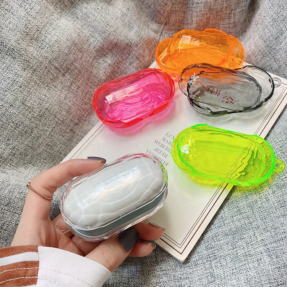

3D Diamond Transparent Fluorescent Colorful Case For Samsung Galaxy Buds Buds+ Plus Bluetooth Earphone Full Protective PC Cover