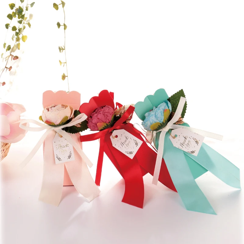 

20 pcs Vase-shaped candy box wedding candy paper box flower gift bag and box candy packaging wedding festival supplies