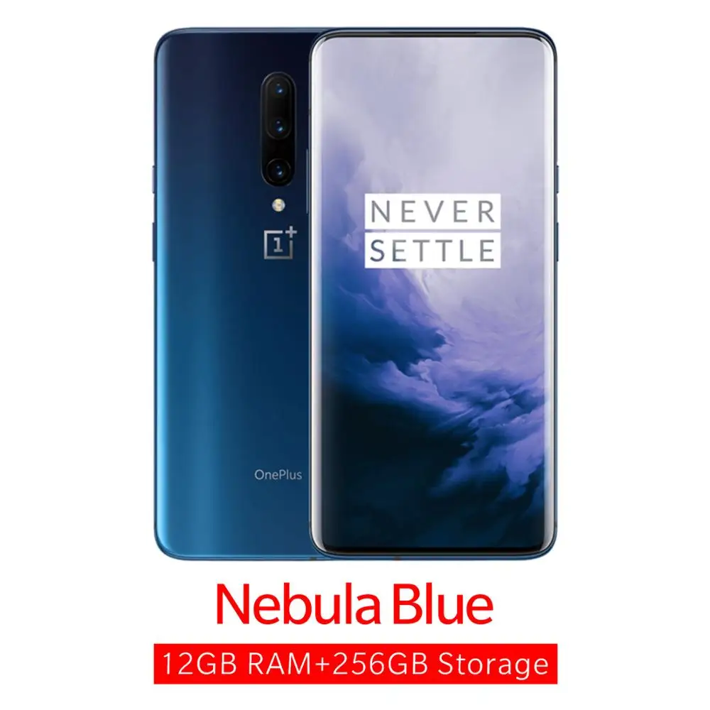 Чехол из ПВХ для OnePlus 7 Pro глобальная версия 6,6" 90 ГГц 6/8/12 ГБ Оперативная память 128/256 ГБ Встроенная память Snapdragon 855 48MP смартфон NFC Распознавание отпечатков пальцев - Цвет: Nebula Blue-12256