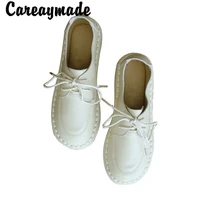 careaymade super soft sole genuine leather womens shoesleisure literature and art retro low upper single shoes3 colors