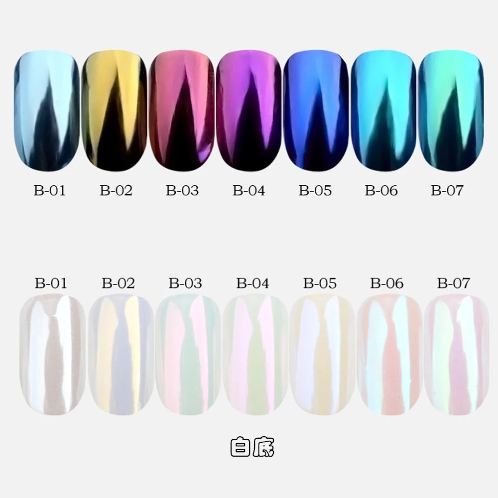 7pcs Mirror Nail Decorations Powder Shimmer Mermaid Pigment For Nails Glitter Shell Dust DIY Summer Polish Decor | Красота и здоровье