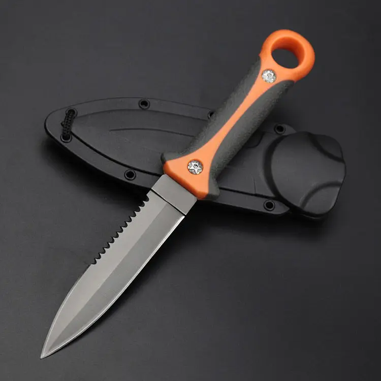 

Stainless Steel Outdoor Two-color Fishing Tool Camping Tool Bladed Leggings Tactical Knife